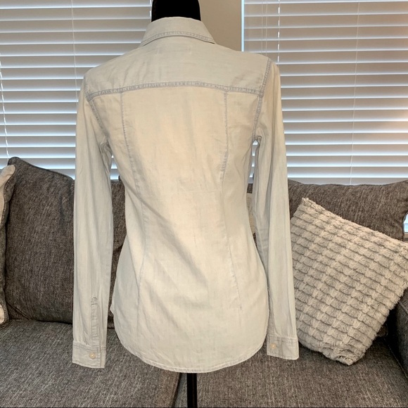 Light Blue Chambray Button Down Shirt - Picture 2 of 3